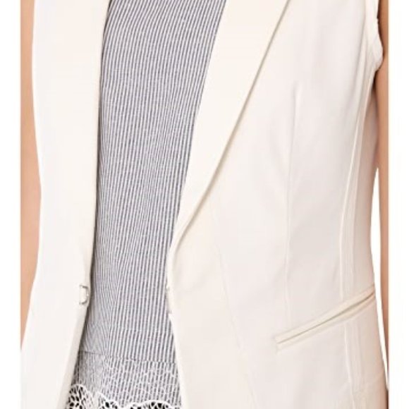 Rag & Bone "Finn"  Cotton/Leather White Vest - Picture 4 of 9